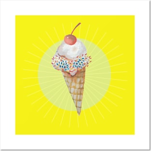 Ice Cream-yellow Posters and Art